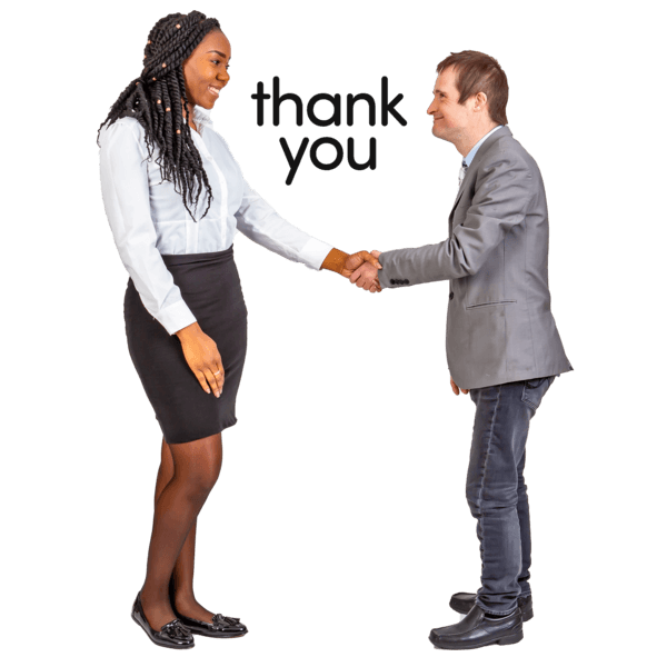 A person and person shaking hands