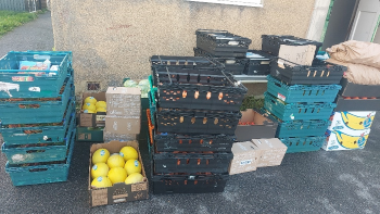 food in crates