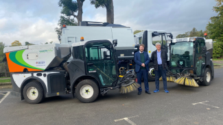 Cllr Smith and Cllr Diment with the new cleaning vehicles