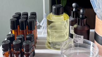 Image of botanical fragrance bottles