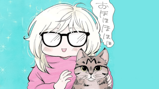 Image of manga cartoon character and cat