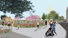 Image shows how the gardens will look after the works