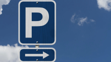 Image shows a parking sign