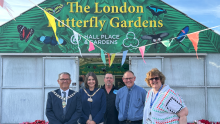 Left to right Mayor of Bexley’s Consort Darren Tobin, Mayor of Bexley Councillor Sue Gower MBE JP, Nick Best, Matthew Simmonds and Leader of the Council Councillor Baroness O’Neill of Bexley OBE.