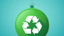 Xmas bauble with recycling logo